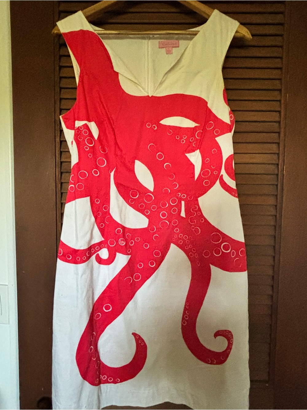 Lilly Pulitzer Red and White Octopus Shift Dress
